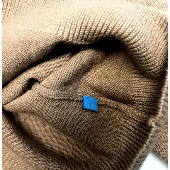 Doncaster Sport Wool Sweater with Pearl Neckline Vintage Camel Brown Large - Picture 6 of 10